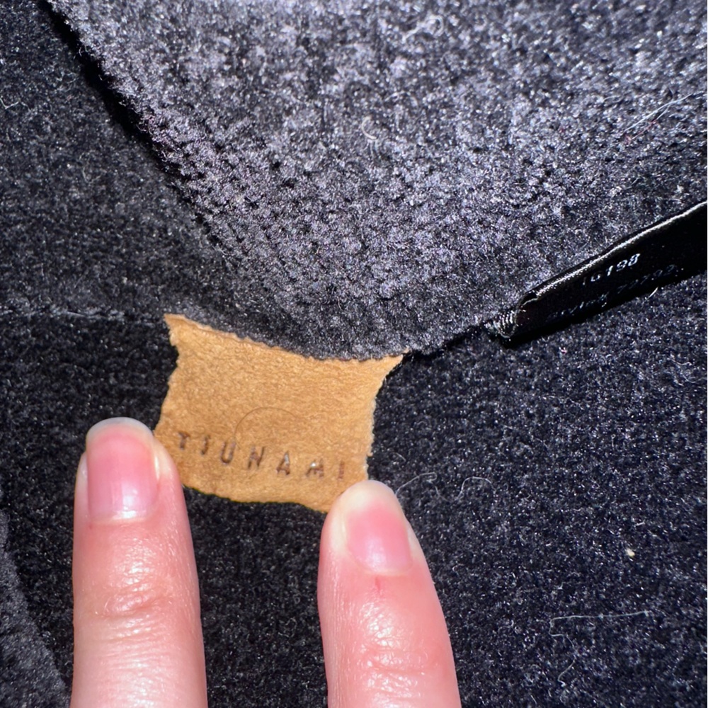 TSUNAMI Horse Sweater/ Black Velvet Hooded Jacket with Brown Trim - Picture 4 of 5